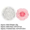 Rose flower silicone mold for DIY fondant and chocolate, 5.8cm white textured floral tool - Layered Petal Style(15-216) / Gray