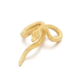 Colgante de serpiente dorada estilo punk de acero de titanio pulido con escamas finas - Color Oro Sin Cadena