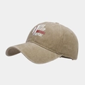 Distressed khaki baseball cap featuring Eat Sleep Baseball Repeat embroidery - Adjustable / Khaki