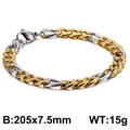 Bicolor NK-Gliederkette aus Edelstahl in Gold und Silber für Damen und Herren - Bicolor Panzerkette (KB126653-Z)