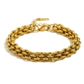 Poliertes 18K vergoldetes Edelstahl-Gliederkettenarmband im Laternendesign für Damen - Laternkette Armband / Gold