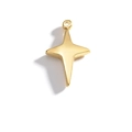 Pendentif étoile à quatre branches plaqué or 18 carats avec finition polie - Or-Étoile à quatre branches
