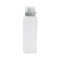 Bottiglia da spremere in plastica trasparente con tappo grigio e scala graduata - Grande 350ml / Grigio