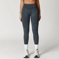Mallas de yoga de cintura alta sin costuras en gris oscuro con efecto acid wash - S / Negro Lavado a la Arena