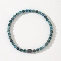 Men's natural blue faceted stone bead bracelet with silver spacers and magnetic clasp - Blue Faceted Bead Magnetic Clasp Bracelet (B-B24061116A)