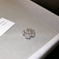 Detailed macro view of silver star ear cuff featuring sparkling cubic zirconia stones - Five-pointed Star Zircon Ear Cuff (10#)