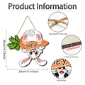 Easter Bunny and Carrot wooden door sign with rope hanger, 29cm x 26cm dimensions - Upside Down Bunny With Carrot (Y26Y90014_Q)