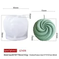 Moule silicone spirale LZ-656 pour bougies avec produit fini vert et dimensions exactes - Sphère Spirale C LZ-656