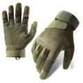 Olive green tactical full-finger gloves with touchscreen support and knuckle protection - M / Z906 / Army Green