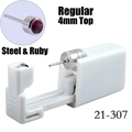 Disposable ear piercer with 316L stainless steel and 4mm ruby stud variant - 4mm Steel & Ruby