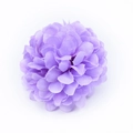 Top view of a purple artificial hydrangea flower head made of layered fabric petals - Purple