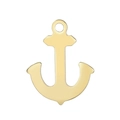 Minimalist gold stainless steel anchor pendant with circular hole for DIY jewelry making - Gold (KLJ4766-Z)