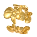 Adjustable golden stainless steel ring featuring minimalist floral wrap design - 18K Gold Plated Morning Glory