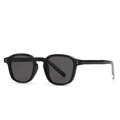 Gafas de sol cuadradas negras con lentes oscuras y detalles de puntos plateados - Negro Brillante Gris