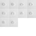 10-teiliges Set weißer 3D-Weihnachtsausstecher mit Motiven wie Lebkuchenhaus und Schneemann - W089 Mini Ringe (Ohne Ringbasis)