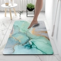 Modern marble pattern diatom mud bath mat with non-slip backing and quick-dry surface - 40*60cm / Emerald Green
