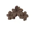 Matte dark brown flower hair claw clip with three frangipani blossoms for thick hair - Three-Flower Row / Dark Coffee (Three Flower Style)