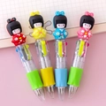 Mini penne a sfera 4 colori in stile bambola giapponese per articoli da regalo - Penna a 4 colori Ragazza in kimono