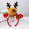 Plush Christmas reindeer antler headband with brown deer head and red gloves - Red Reindeer Style
