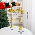 Hanging golden hollow Christmas bells for tree decoration available in two sizes - Gold Lattice S+L Set