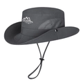 Cappello da sole grigio scuro ad asciugatura rapida con mesh traspirante e sottogola - Regolabile / grigio scuro