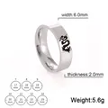 Guía de tallas del anillo de dragón para hombre en acero inoxidable negro mate - US 7 / 6mm / Color Acero
