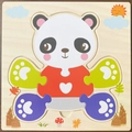 Wooden animal puzzle featuring a cute panda design for early childhood development - 1 Panda Jm