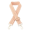 Adjustable 3.8cm wide orange and white geometric woven shoulder strap with gold hardware - 3.8CM / Orange Red Diamond (Gold Buckle)