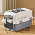 L-size gray pet flight carrier with metal gate and top ventilation for small dogs - Skylight Style L Size Under 20 lbs / Elegant Grey