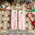 Pink coral fleece Christmas socks with 3D animal ears and white polka dots in a festive gift ball - One Size (34-43) / Pink Polka Dot Dog