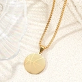 Golden basketball pendant necklace with bead chain on a textured fabric background - Pearl-Style Link Chain / Gold
