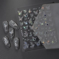 Pegatinas láser de mariposa para uñas con efecto holográfico y letras decorativas - Estilo Mariposa Láser Colorida Inglés (CO-127)
