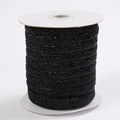 Roll of 1cm sparkling black glitter ribbon for DIY crafts and gift wrapping - Black 08