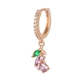 Orecchini a cerchio in oro rosa con zirconi viola a forma di uva e cristalli bianchi - Uva Viola Oro Rosa