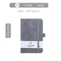 Gray A6 portable leather notebook with elastic closure strap and side pen loop - Gray / A6