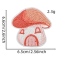 Embroidered mushroom house patch for kids apparel, size 6.6cm by 6.5cm, coral red color - Fairy Patch 12# (Mushroom House)