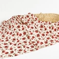 Bamboo cotton muslin baby swaddle blanket with vintage red rose floral print - Rose