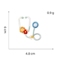 Detail of stethoscope embroidery patch with floral accents measuring 6 cm by 4.8 cm - Hot Melt Adhesive Patch 7#-Stethoscope