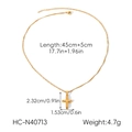 Specifiche dettagliate della collana con ciondolo a croce in acciaio inossidabile placcato 18k - Stile Croce Semplice (HC-N40713)