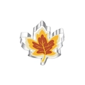 Macro detail of maple leaf stainless steel cookie cutter with autumn-themed baked biscuit - Maple Leaf 7299