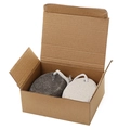 Set of dark grey and cream pumice stones with lanyards in a cardboard box - Black + Greyish White 2pcs Set Boxed