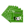 Football themed party invitation cards and stickers with Goal design for sports celebrations - Soccer Napkins / Pack of 20