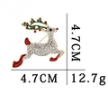 Christmas reindeer brooch pin with gold base, green antlers and sparkling crystal rhinestones - C1651-4-Green Antler Reindeer