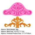Baroque floral relief silicone mold in pink for fondant cake borders and chocolate - Baroque Scroll Border (B596) / Pink
