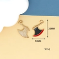 Halloween axe charm in gold alloy with black and red enamel, 22mm x 14mm pendant - 12 Axe