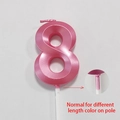Metallic pearl pink number 8 birthday candle with white plastic holder on white background - Number 8 / Pink