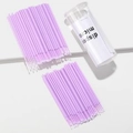 Disposable purple micro brushes for eyelashes in clear bottle packaging - 100 Pcs/Bottle / Purple With Bottle