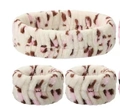 Set fascia e polsini in peluche con stampa leopardata in pile corallo beige e rosa - Set da 3 Pezzi Stampa Leopardata Base Beige (190#) / Set di 3 pezzi