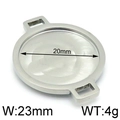 Support de cabochon rond 20mm en acier inoxydable argenté pour bijoux DIY - 20mm Intérieur 23mm Largeur Argent (KLJ4233-Z)
