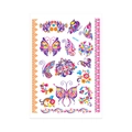 Waterproof temporary tattoo sticker QMYG04 with colorful butterfly and floral patterns - Fluorescent QMYG-004